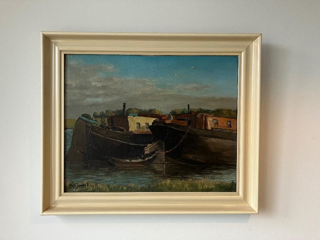 Mooi schilderij van AJ Zwart in authentieke lijst, Antiek en Kunst, Ophalen