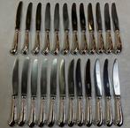 Zilver set van 24 pistoolmessen, 12 tafel + 12 dessertmessen, Ophalen of Verzenden, Zilver