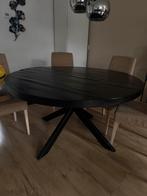 Ronde eettafel 140cm + 3-delige salontafelset  goede staat, Huis en Inrichting, Ophalen, Zo goed als nieuw, 4 tot 6 stoelen