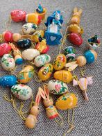 Paastak figuren 35 x brocante vintage eieren haasjes, Ophalen, Zo goed als nieuw