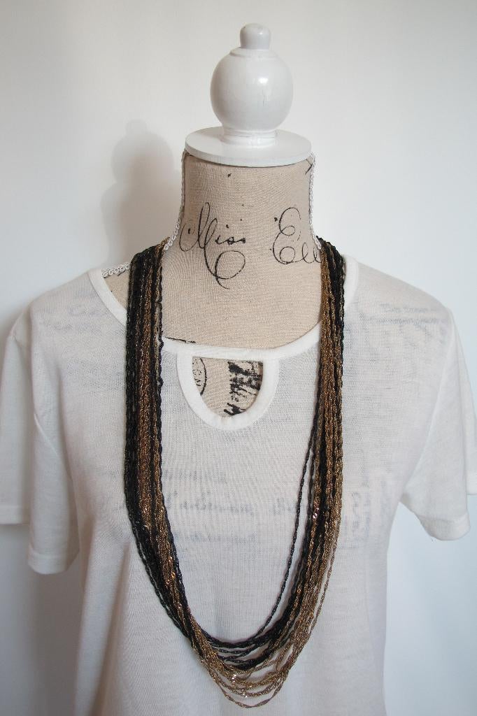 Black & gold layered necklace, Sieraden, Tassen en Uiterlijk, Kettingen, Ophalen of Verzenden, Nieuw, Zwart, Overige materialen