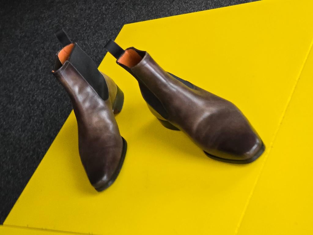 Santoni laarzen schoenen met Bruine kleur maat 40, Bruin, Verzenden, Boots, Zo goed als nieuw
