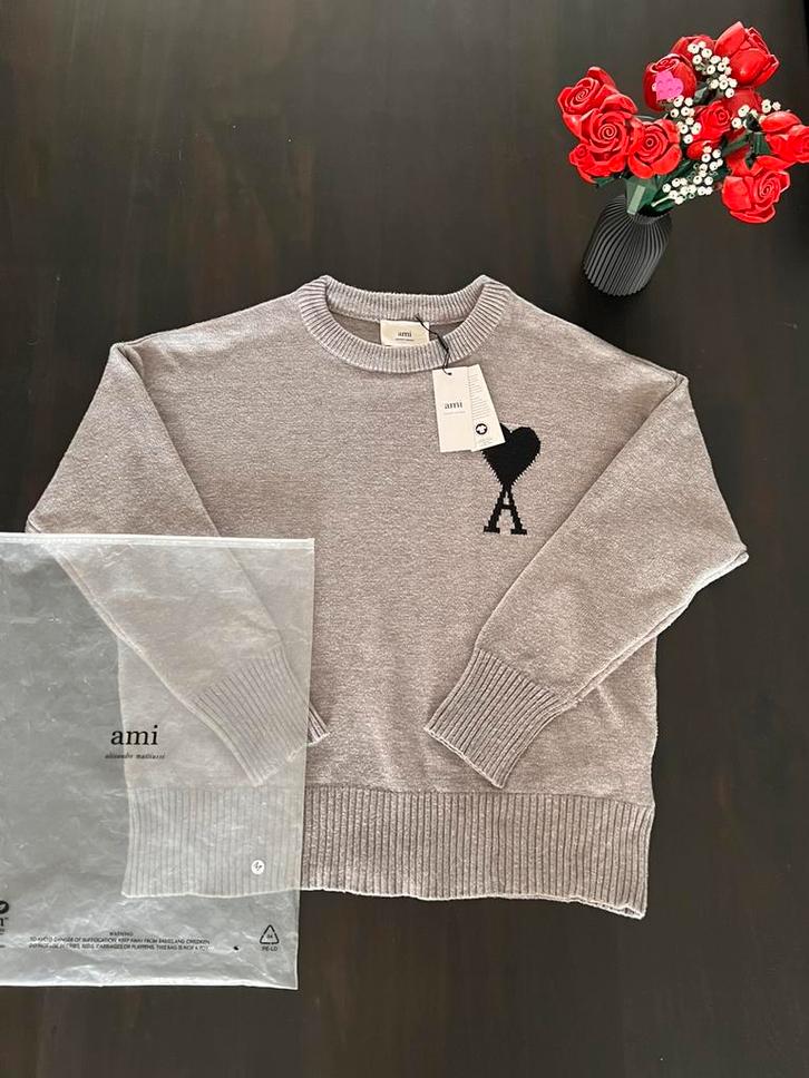 Ami Paris sweater, Kleding | Heren, Truien en Vesten, Zo goed als nieuw, Maat 48/50 (M), Grijs, Ophalen of Verzenden