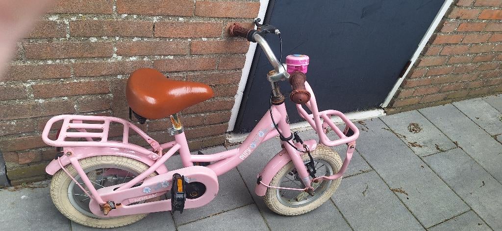 Roze kinderfiets, Fietsen en Brommers, Fietsen | Kinderfietsjes, Ophalen, Gebruikt, Terugtraprem, Minder dan 16 inch