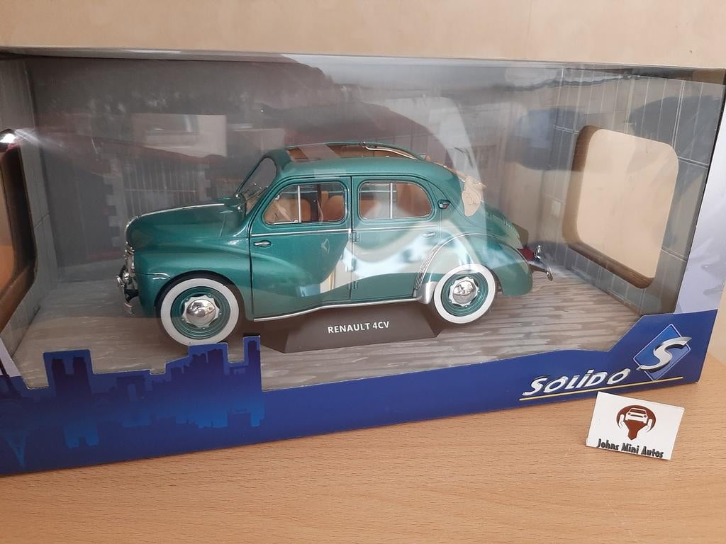 Renault 4CV Cabriolet 1951 groen-metallic van Solido 1:18, Hobby en Vrije tijd, Modelauto's | 1:18, Solido, Auto, Solido, Nieuw