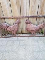 Metalen kip en haan roestlook - Tuindecoratie 85x40cm, Tuin en Terras, Tuinbeelden, Ophalen, Gebruikt, Metaal, Dierenbeeld