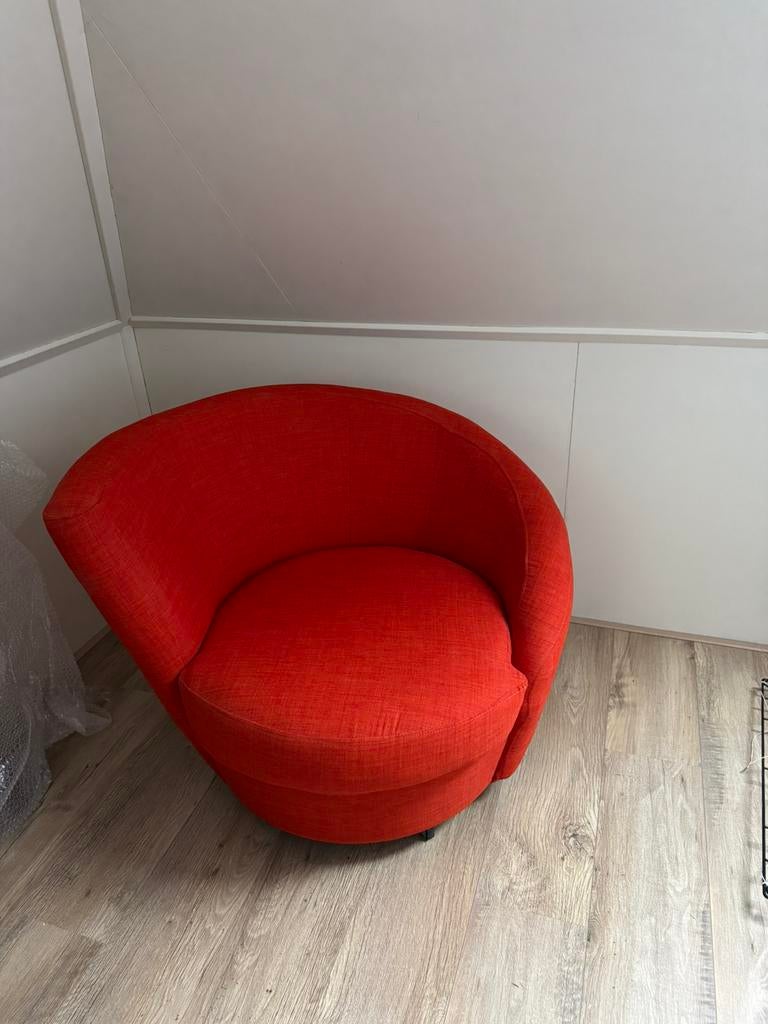 Draaifauteuil oranje in zeer goede staat, Ophalen, Zo goed als nieuw, 75 tot 100 cm, 50 tot 75 cm