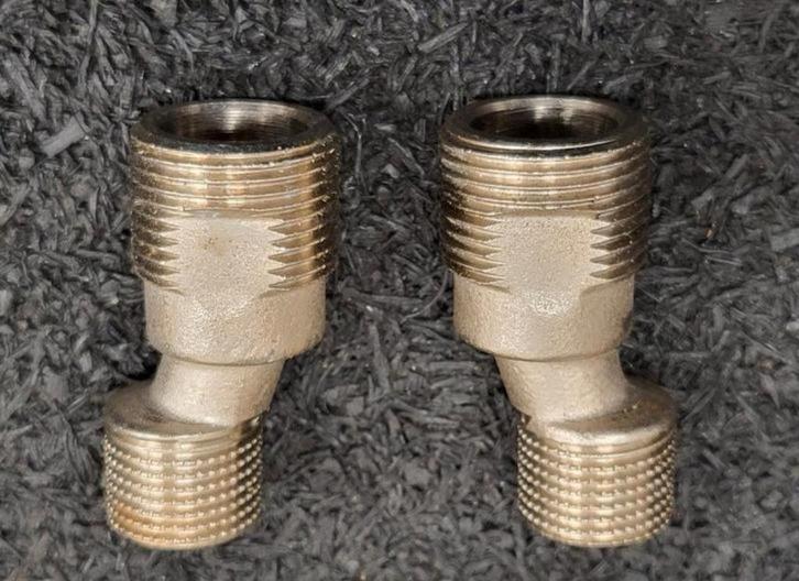 2x S-Koppelingen voor montage thermostatische douchekraan, Doe-het-zelf en Verbouw, Sanitair, Nieuw, Koper, Ophalen of Verzenden