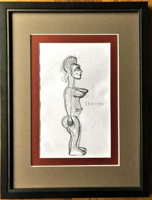 Corneille originele tekening Senoufo, Antiek en Kunst, Kunst | Schilderijen | Modern, Ophalen of Verzenden