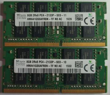 16GB DDR4 2x 8GB PC4-2133MHz Hynix Sodimm 5015 3916 beschikbaar voor biedingen
