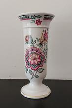 Engels porselein vaasje bloemen roze groen bruin, Antiek en Kunst, Ophalen of Verzenden