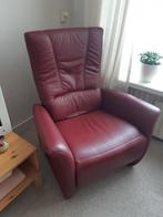 Bordeauxrode Relax fauteuil leder, Huis en Inrichting, Fauteuils, Zo goed als nieuw, Ophalen