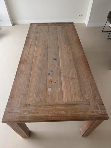Massieve teakhouten eettafel 220x100 stevig & stijlvol beschikbaar voor biedingen