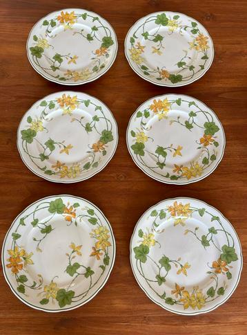 6 Villeroy & Boch Geranium dinerborden beschikbaar voor biedingen