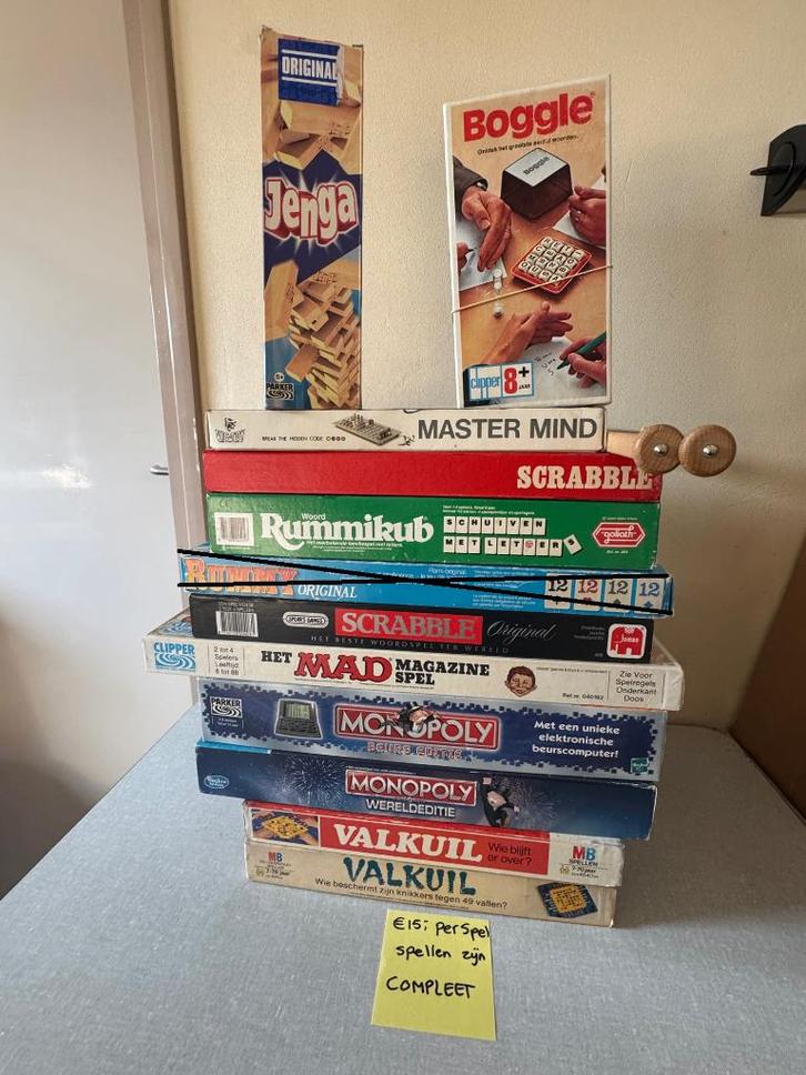 Keuze uit veel spellen COMPLEET en I.Z.G.S. per spel: €15,-, Hobby en Vrije tijd, Gezelschapsspellen | Bordspellen, Gebruikt, Een of twee spelers