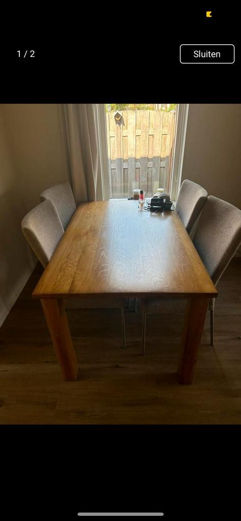 Eettafel, Huis en Inrichting, Complete eetkamers, Zo goed als nieuw, 4 tot 6 stoelen, Ophalen