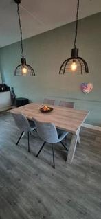 Prachtige Eetkamertafel 160x90cm in Oak Grey zgan, Ophalen, 50 tot 100 cm, Zo goed als nieuw, 150 tot 200 cm