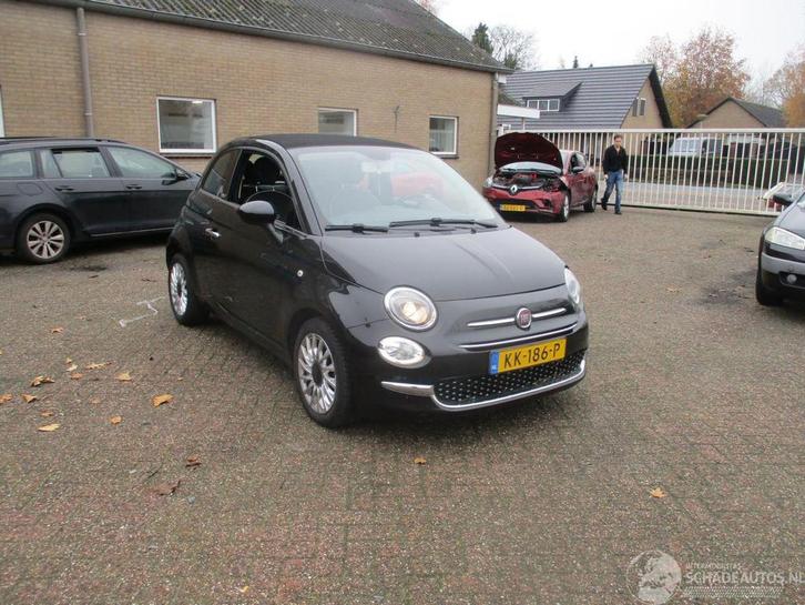 Fiat 500C 0.9 TwinAir t Lounge Aut NAP (bj 2016, automaat), Auto diversen, Schadeauto's, Fiat, Automaat, Benzine, Cabriolet, Zwart