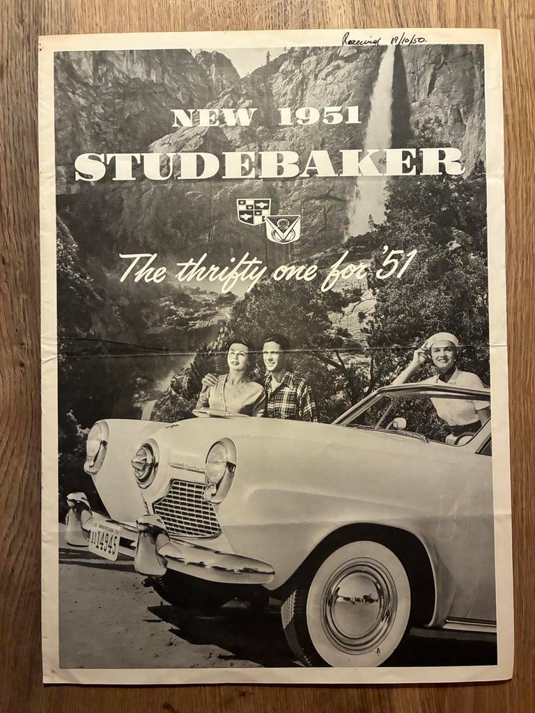1951 Studebaker brochure, Verzenden, Zo goed als nieuw, Overige merken