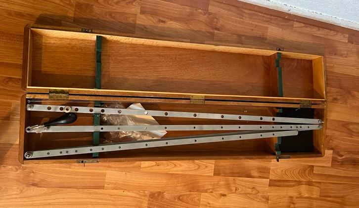 Antieke Pantograaf in eiken kist, Antiek en Kunst, Antiek | Gereedschap en Instrumenten, Ophalen