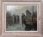 Willem Knip - Haven van Hoorn bij avond, Ophalen of Verzenden