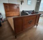 Houten tweepersoonsbed, Huis en Inrichting, Slaapkamer | Bedden, Ophalen, Gebruikt, Bruin, Tweepersoons