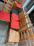 4 Vier IKEA retro grenen eetkamerstoelen stoel stoelen, Huis en Inrichting, Vier, Gebruikt, Hout, Ophalen