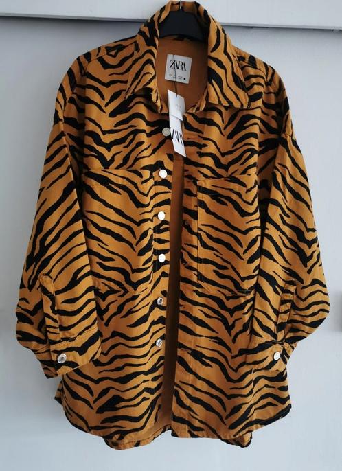 ZARA overhemdjack mt. S oversized, Kleding | Dames, Jasjes, Kostuums en Pakken, Nieuw, Jasje, Maat 36 (S), Bruin, Verzenden