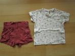 Hema + Prenatal maat 80 - korte broek + shirt, Hema + Prenatal, Meisje, Ophalen of Verzenden, Zo goed als nieuw
