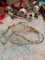 Vintage antiek Kerstboomversiering - Glazen kralen Slingers, Diversen, Kerst, Gebruikt, T, Ophalen of Verzenden, N