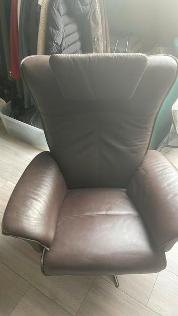 Te koop leren relaxfautiel achterover zonder voetensteun