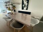 Massief eiken eettafel 190x110, Ophalen, Gebruikt, 100 tot 150 cm, Eikenhout