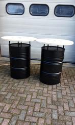 Statafels van een  olievat, Ophalen