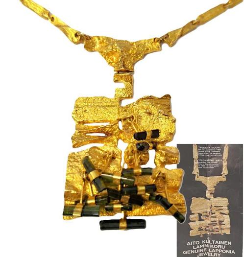 Flowering wall price winning 1969 Björn Weckström lapponia, Sieraden, Tassen en Uiterlijk, Kettingen, Nieuw, Goud, Goud, Met edelsteen