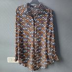 Nieuwe blouse Norah, mt 40, (licht) blauw & oranje patroon, Maat 38/40 (M), Blauw, Nieuw, Ophalen of Verzenden