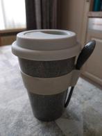 Senza bamboe beker met deksel en lepel, Huis en Inrichting, Keuken | Tupperware, Ophalen of Verzenden, Nieuw, Beker of Kan