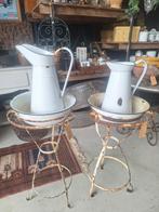 Brocante Emaille wastafel /lampetset, Antiek en Kunst, Ophalen of Verzenden