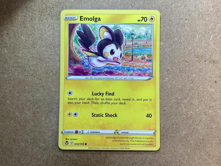 1x Emolga [SIT 054/195] (Near Mint), Hobby en Vrije tijd, Verzamelkaartspellen | Pokémon, Zo goed als nieuw, Losse kaart, Ophalen of Verzenden