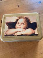 Blik - goud met engel - koektrommel, Verzamelen, Blikken, Ophalen of Verzenden, Zo goed als nieuw, Overige