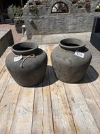 2 prachtige bloempotten te koop of als decoratie, Ophalen, Rond, Zo goed als nieuw, Minder dan 25 cm