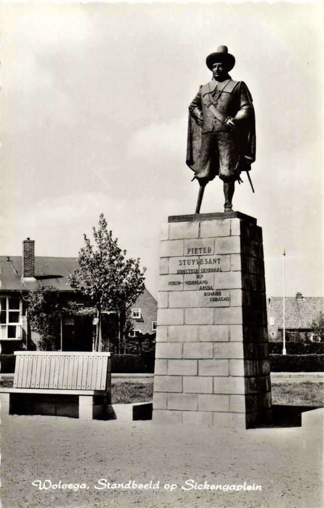 Wolvega, Standbeeld op Sickengaplein - ongelopen, Verzamelen, Ansichtkaarten | Nederland, Ongelopen, Noord-Brabant, 1920 tot 1940