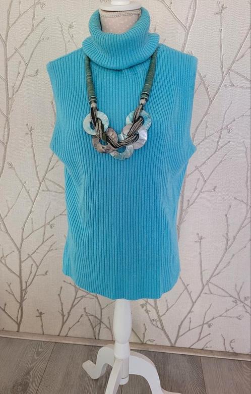 Dames top met ketting, Kleding | Dames, Tops, Zo goed als nieuw, Blauw, Zonder mouw, Ophalen of Verzenden