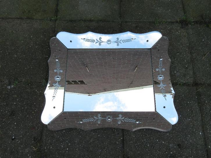 antieke spiegel, Antiek en Kunst, Antiek | Spiegels, 50 tot 100 cm, Minder dan 100 cm, Rechthoekig, Ophalen