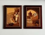 Antonio Salzano - ingelegd hout Italiaans decor, Antiek en Kunst, Ophalen of Verzenden