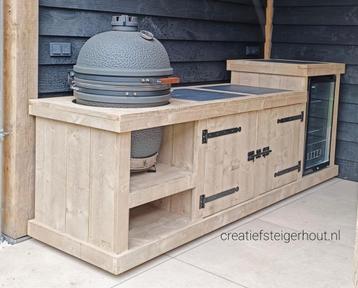 Maatwerk buitenkeuken steigerhout – geschikt voor kamado beschikbaar voor biedingen