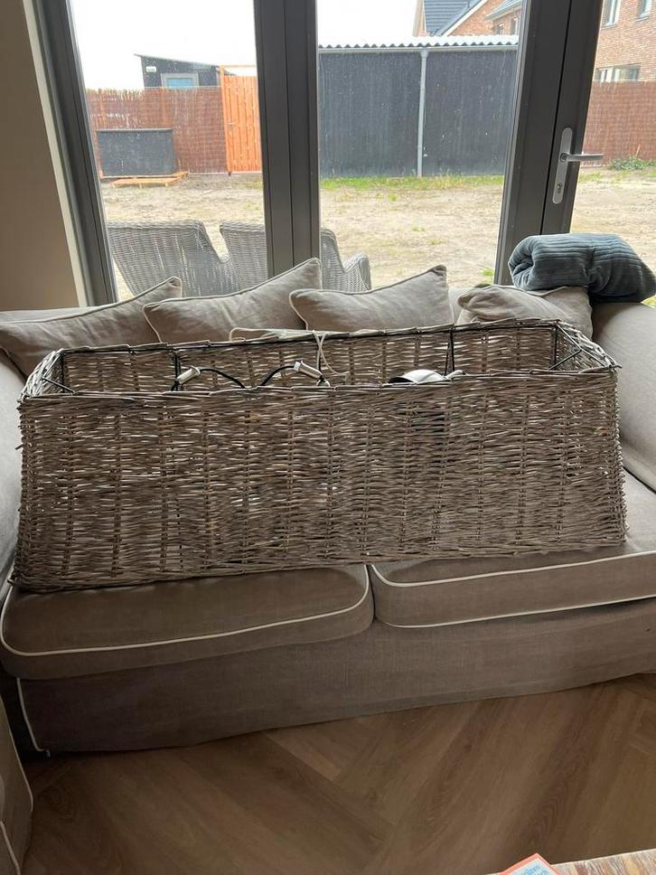 Rattan lampen kappen 2 stuks, Huis en Inrichting, Lampen | Hanglampen, Zo goed als nieuw, Minder dan 50 cm, Ophalen of Verzenden