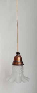 hanglampje met rokkapje, glas, antiek, vintage, Ophalen of Verzenden