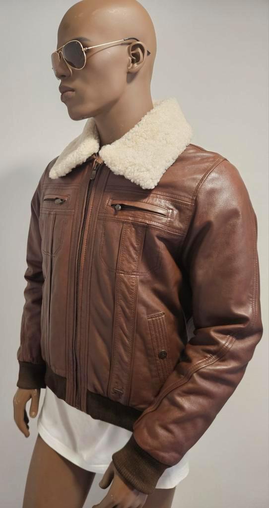 Vanguard / PME soepele schapen leren jas / jack (L) zgan, Kleding | Heren, Jassen | Winter, Zo goed als nieuw, Maat 52/54 (L)