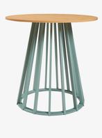 round table, oak and pastel green, 80x76 cm, Ophalen, Nieuw