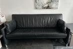 Zwarte leren Jori bank, 2 1/2 zits, Huis en Inrichting, Banken | Bankstellen, Ophalen, Gebruikt, 150 tot 200 cm, Tweepersoons